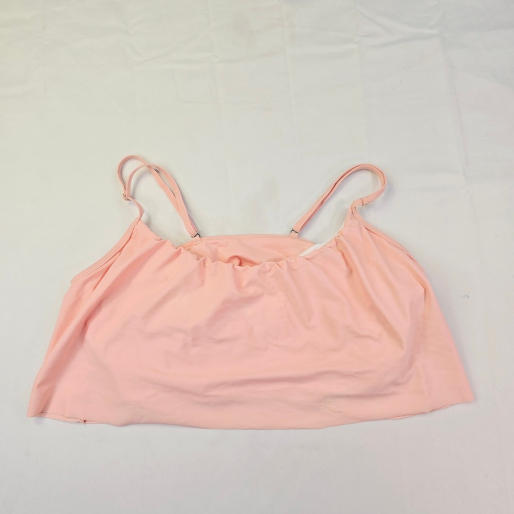 Unbranded Flounce Ruffle Bikini Top Womens XL Pink Peach Adjustable Straps